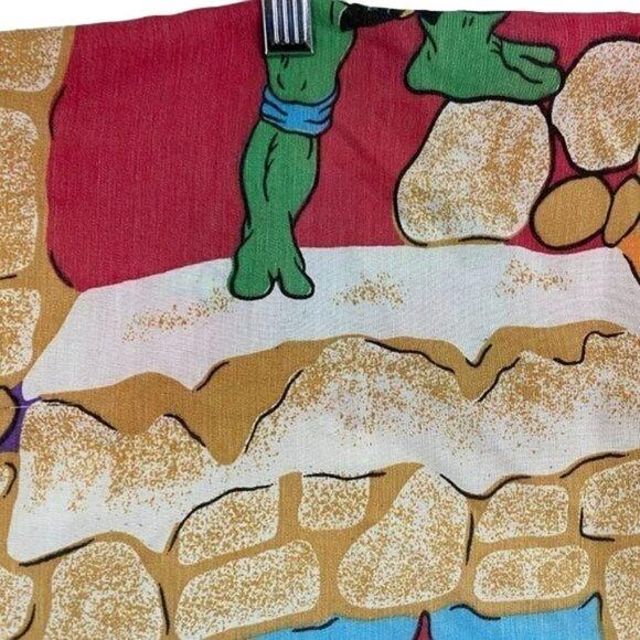 Vintage 90s TMNT Twin Sheet Complete Linen Cartoon Teenage Turtles - Picture 3 of 10